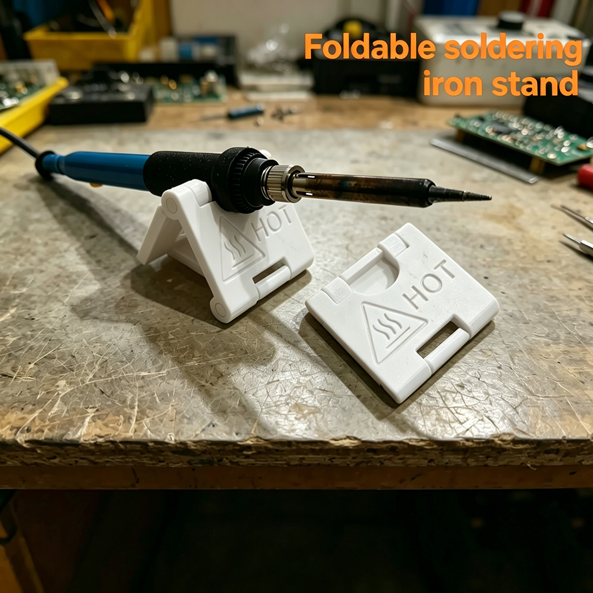 Electronics And Gadgets - 3D Printed Foldable Soldering Iron Stand,
