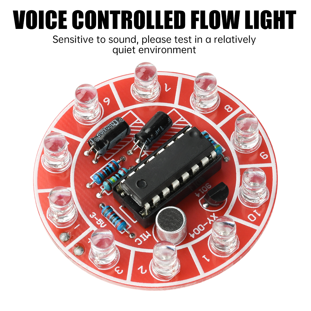 Electronics New Gadgets - 3–5V DC Voice-Controlled Rotating LED Running
