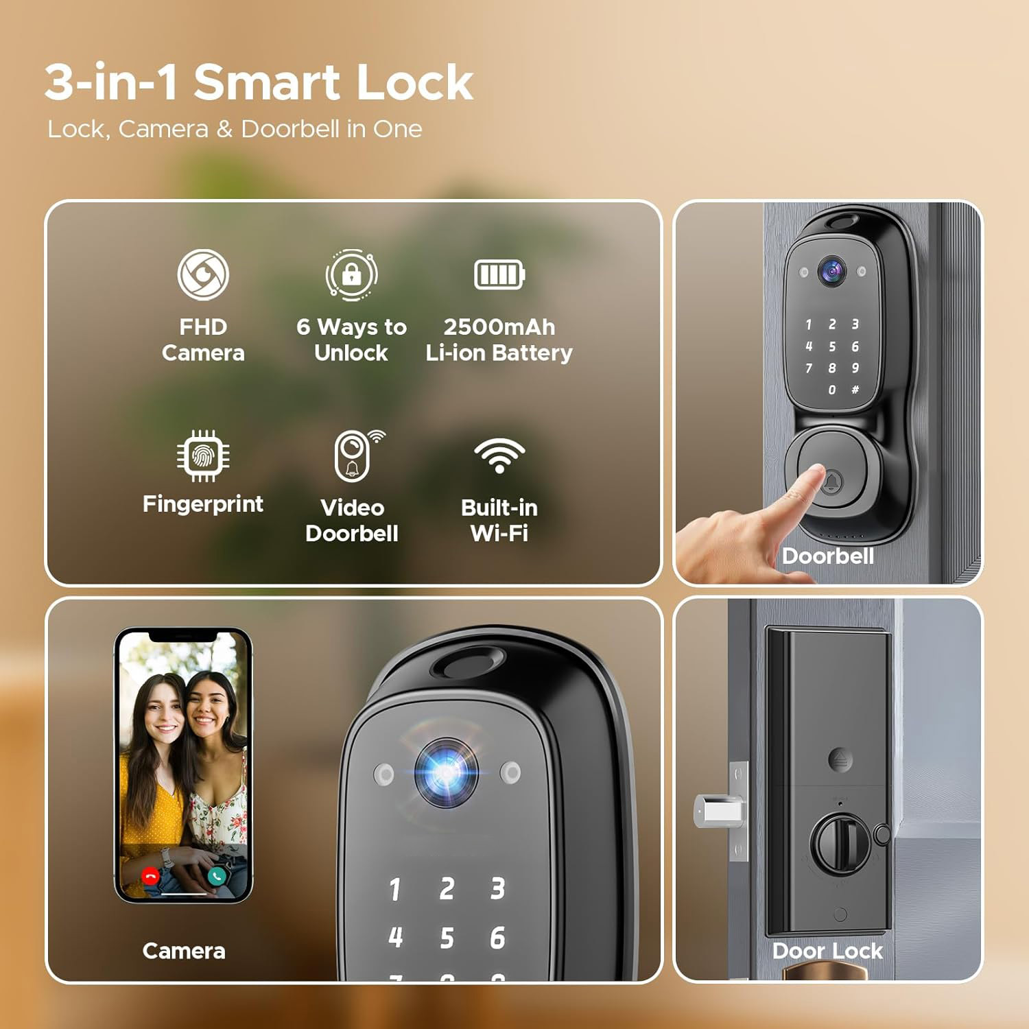 Tuya Wifi Smart Door Lock ‎Cam - Electronics & Gadgets Icon recensione e prezzo
