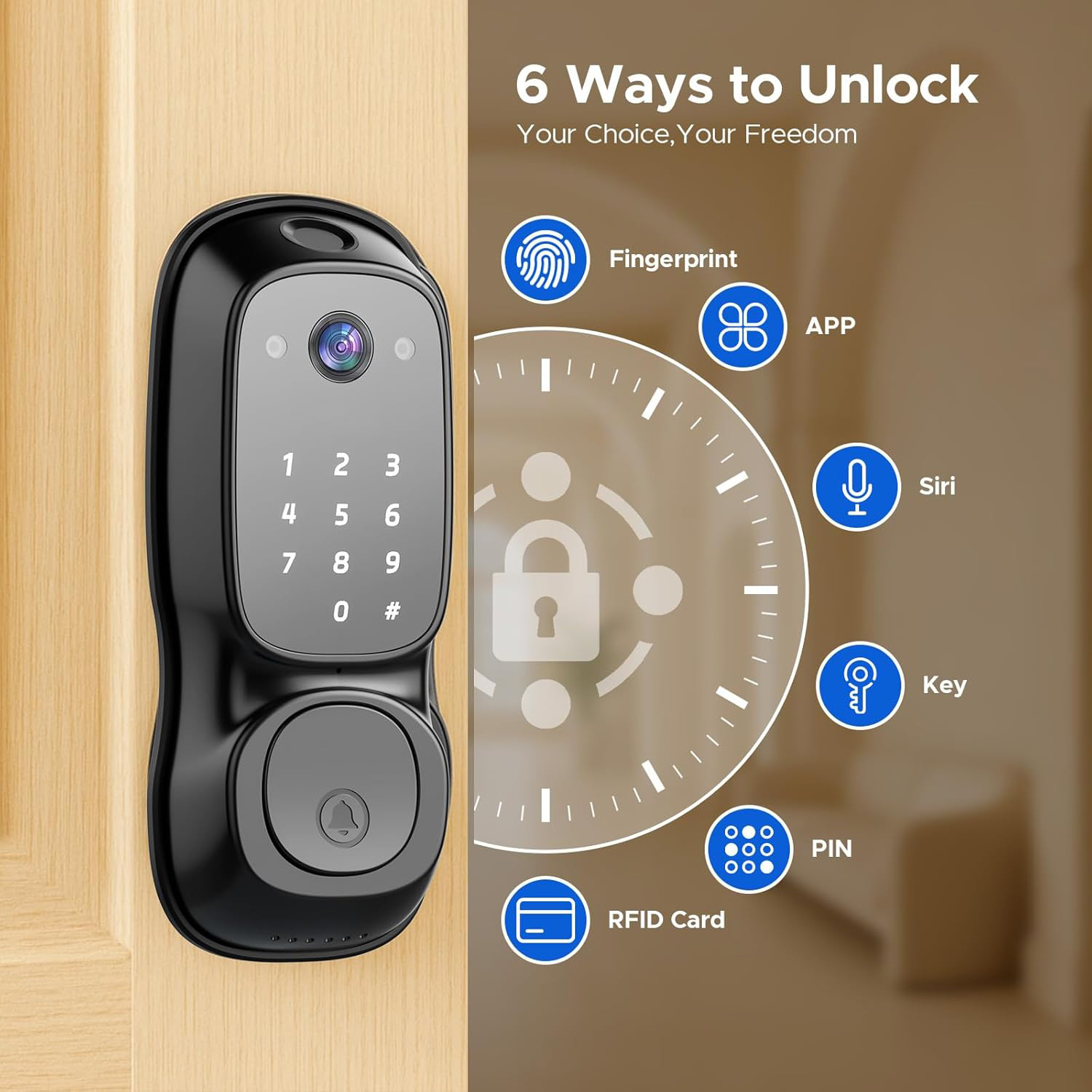 Tuya Wifi Smart Door Lock ‎Cam - Electronics & Gadgets Icon recensione e prezzo