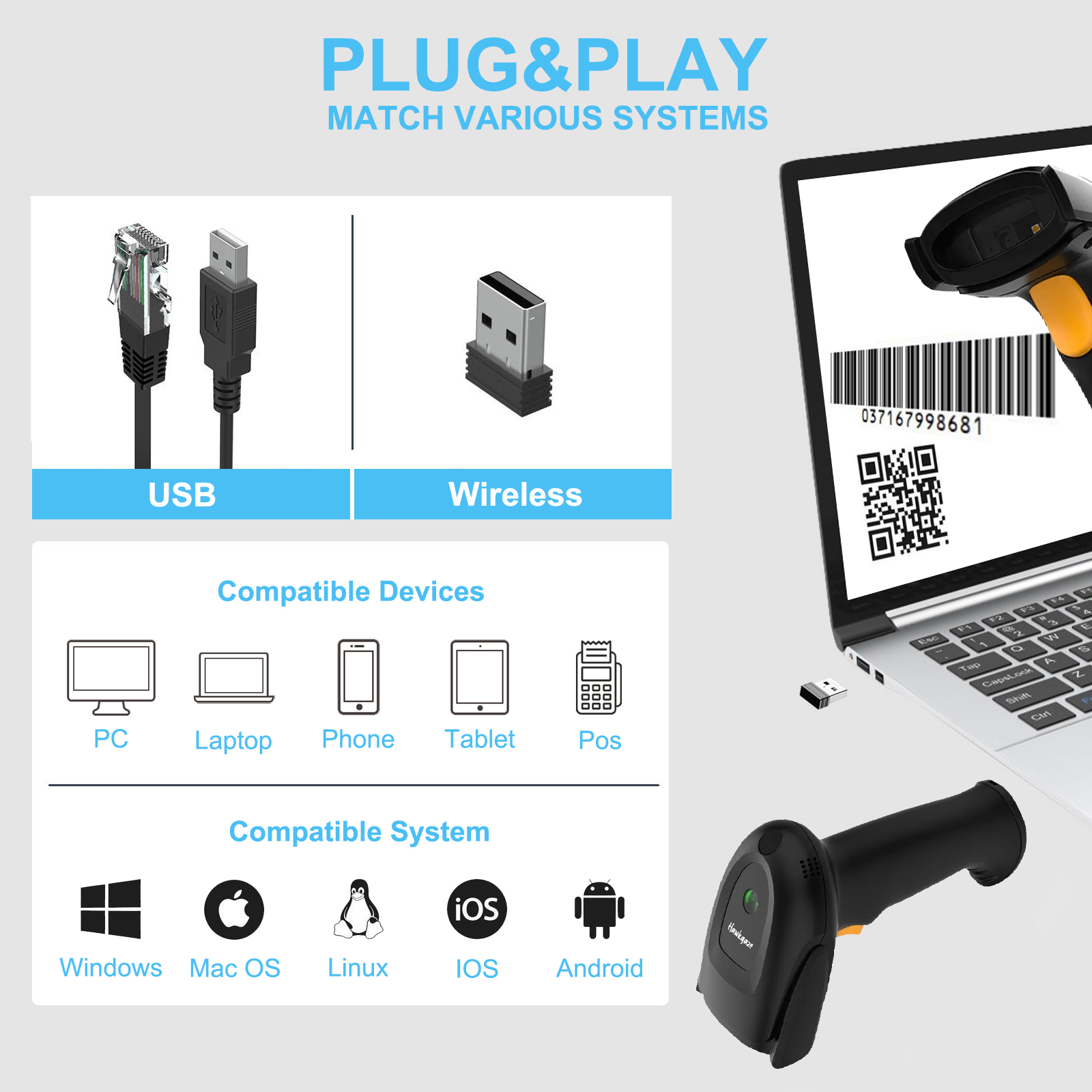 2D 1D Handheld Wireless Barcod - Barcode Scanner Wireless recensione e prezzo